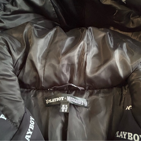 MISSGUIDED CLINCHED WAIST PEPLUM PUFFER JACKET SIZE 10 NEW - Picture 3 of 9